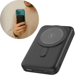 Powerbank 10000mAh | 15W | MagSafe kompatibel | USB-C & USB-A | Sort