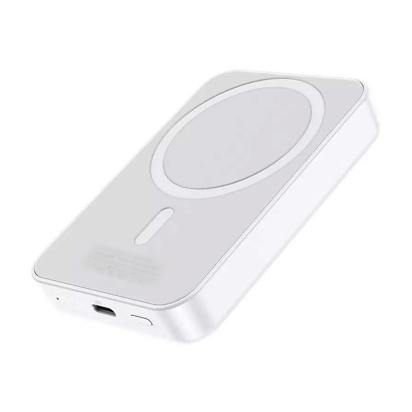 Powerbank Magnetisk med Trådlös Laddning 10000 mAh - Vit