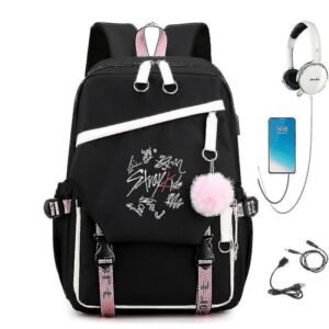 Stray Kids Combo Around The Same USB Rygsæk Skoletaske Rygsæk Koreanske Studenter Herre- og Dametasker