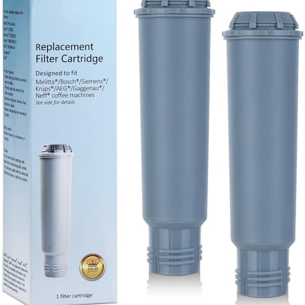 2 stk. vandfilterpatroner til kaffemaskiner til Melitta, Krups Claris F088, Nivona automatiske kaffemaskiner (LGL)