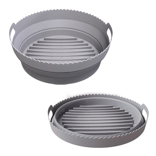 Airfryer Silikone Bageform, Rund, Multifunktionel, Grå