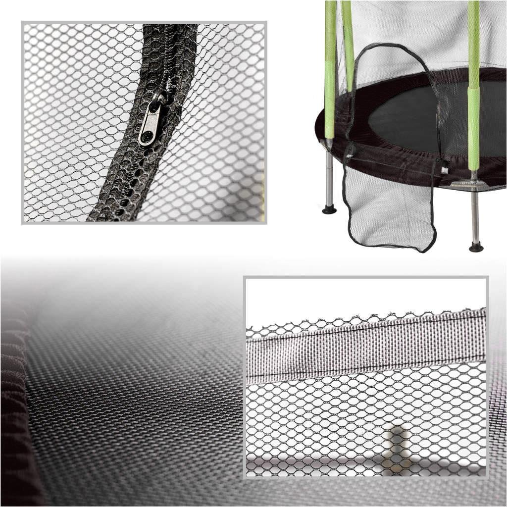 Børnetrampolin 140 cm med sikkerhedsnet grøn