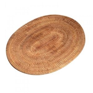 Dækkeserviet i rattan Naturlig håndlavet rattan varmebestandig dækkeserviet isoleringspude Dækkeserviet i rattan (15,7 x 11,8 TOM)