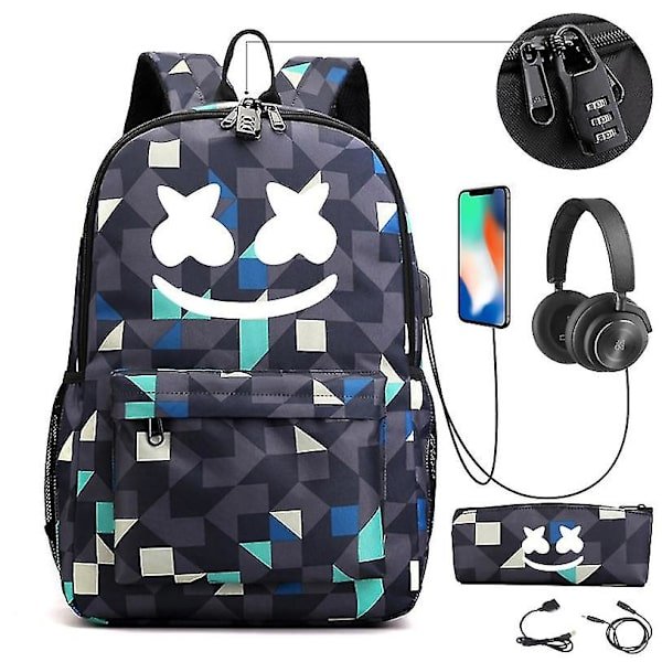 Dj Marshmello Rygsæk Børn Skoletaske Kvinder Rygsæk Teenagere Skoletaske Canvas Studerende Til Dreng Pige Børn Taske 4_MGF