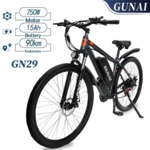 Elcykel-GUNAI GN29 750W børsteløse motorer-48V15Ah-90KM Rækkevidde -50 km/t Elcykel for voksne