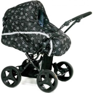 Emma -regnskjold, til barnevogn/kombivogn, sort stjerne