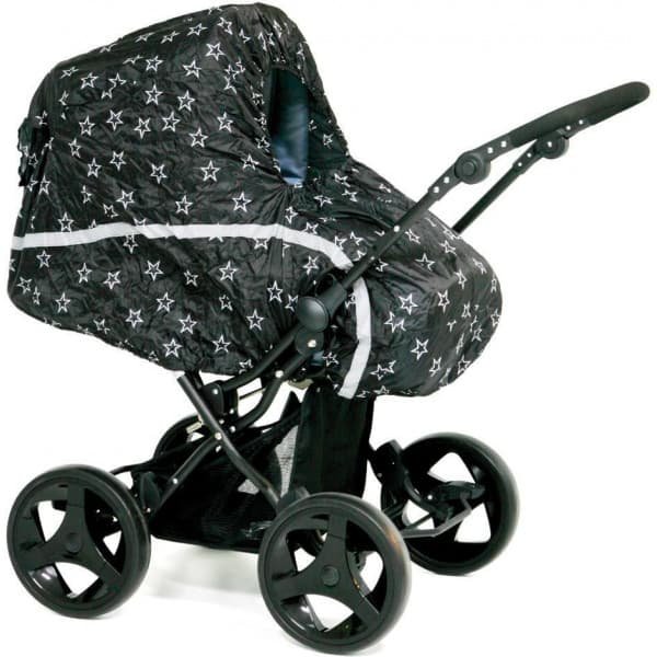 Emma -regnskjold, til barnevogn/kombivogn, sort stjerne