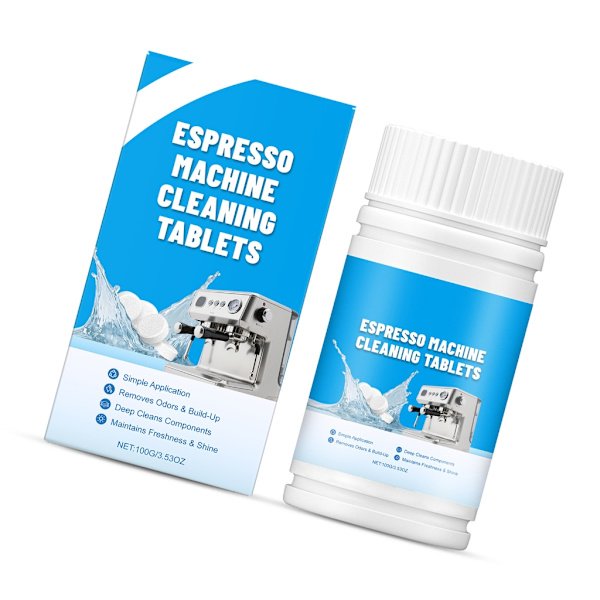 Espressomaskine Rengøringstabletter Afkalkning - Kompatibel med Universal Kaffemaskine Rengøringsmiddel til Espressomaskiner