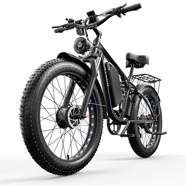 E·Bycco EB7 PRO, 26x4.0 brede dæk elcykel, 2000W motor, 52V 23Ah batteri, fuld affjedring, terrængående elcykel