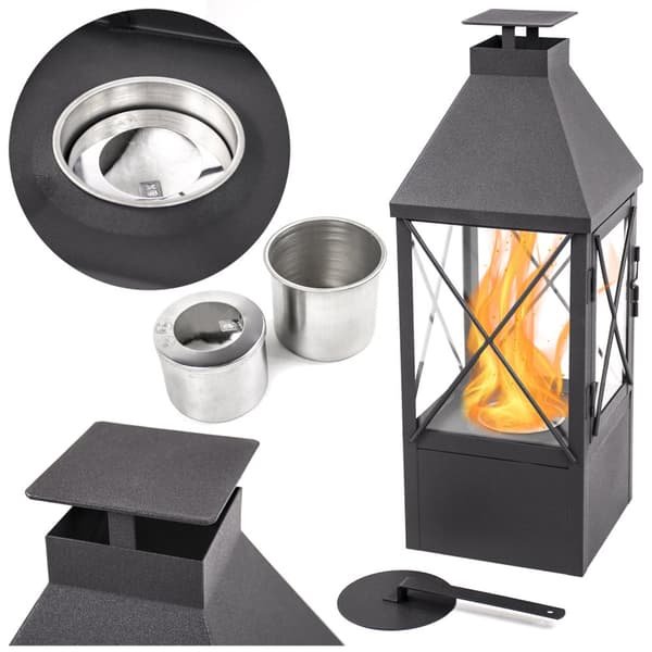 Fritstående biopejs terrassepejs lanterne dekoration til bioethanol