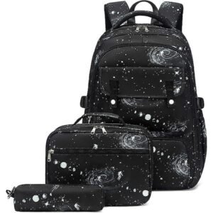 Galaxy Rygsæk til Drenge Skoletasker Teenagere Skoletasker Børn Rygsæk Med Madkasse Og Penalhus