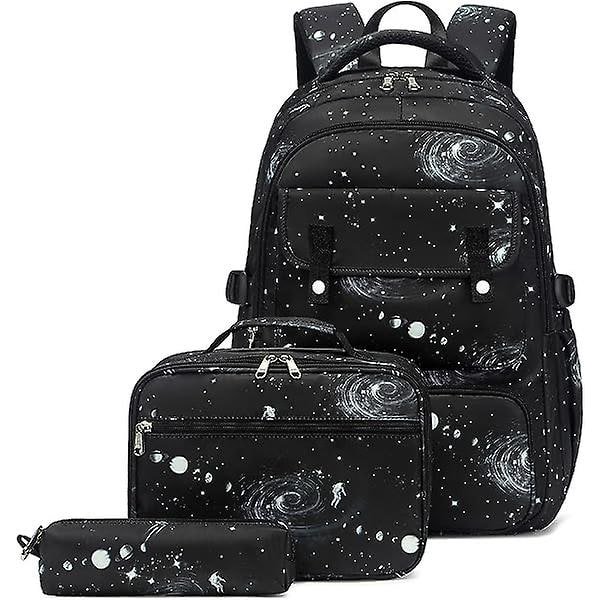 Galaxy Rygsæk til Drenge Skoletasker Teenagere Skoletasker Børn Rygsæk Med Madkasse Og Penalhus