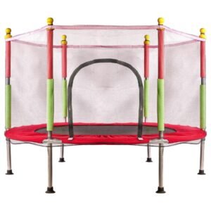 Havetrampolin til børn 140 cm rød med sikkerhedsnet