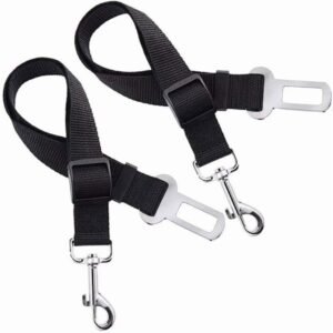 Justerbar Premium Sort Nylon Hundesele, Hundesikkerhedssele, 2-pak, til Bil, Køretøj, Sikkerhed