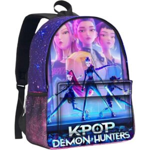 K Pop De-mon Huntrix Rygsæk - Vandtæt skoletaske med Huntrix Rumi/Mira/Zoey Animationsfigur Print Skoletaske til drenge, piger og K-pop fans