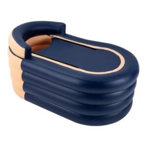 Oppusteligt badekar til voksne, med trådløs elektrisk luftpumpe, til varme- og isbade, orange