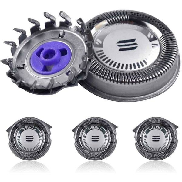 Sæt med 3 udskiftningshoveder til HQ8/HQ8894/HQ7160 sølv barbermaskine kompatibel