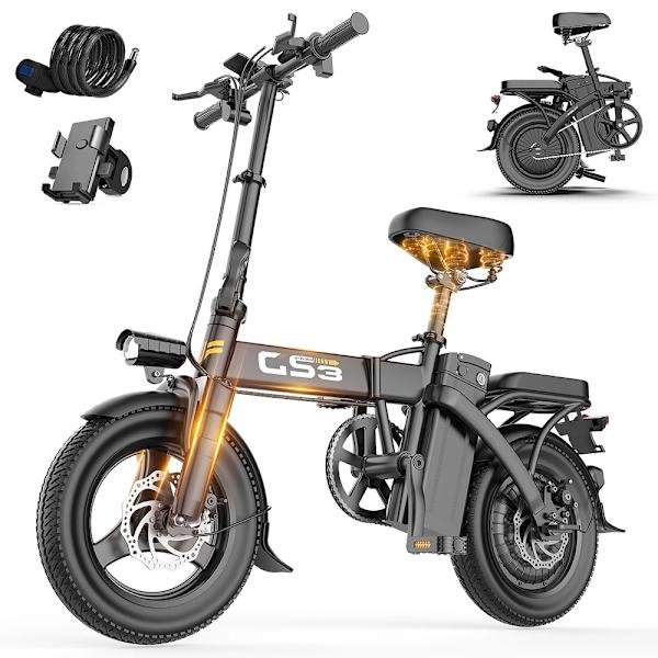 Toofly GS3 Elcykel Voksen 250W Motor 48V15AH Batteri 14 tommer Terrængående Fat Dæk Elcykel