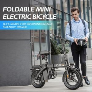 Toofly GS3 sammenklappelig elcykel, 400W motor, 48V 15AH batteri, 14 tommer mountainbike med tykt dæk elcykel