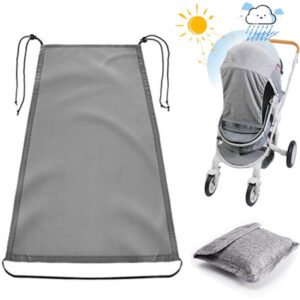Universal Solskærm til Barnevogn, Barnevogn Solskærm med UV Beskyttelse Cover 50+ Vandtæt, Klapvogn Solskærm