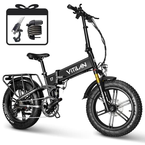 Vitilan i7 Pro 3.0 20'' foldbar elcykel, 1200W peak power, 45 km/t maks., Samsung 20AH batteri, Shimano 8-speed