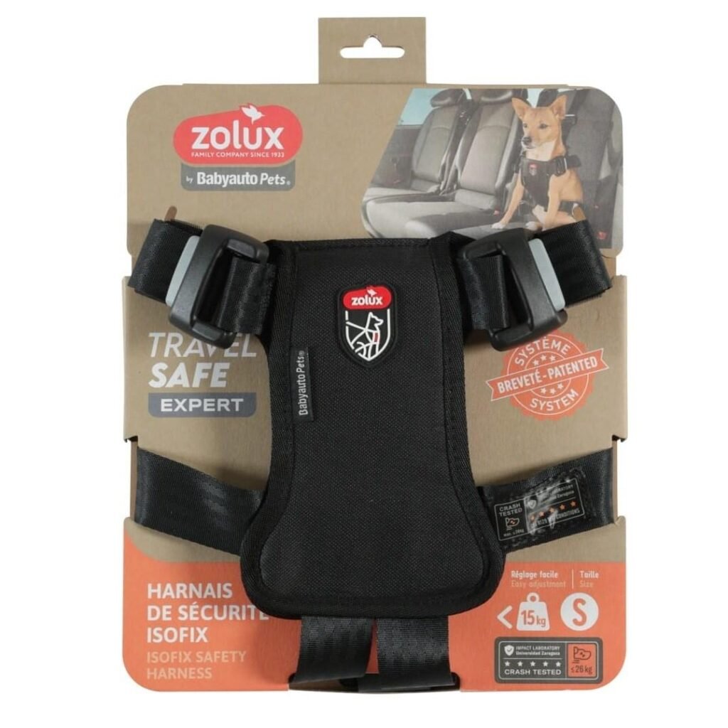 ZOLUX Travel Safe Expert S sort hundesele til bil (ISOFIX)