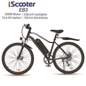 iScooter EB3 elcykel 500W motor 36V 10,4ah batteri maksimal rækkevidde 100km 26 tommer elektrisk cykel